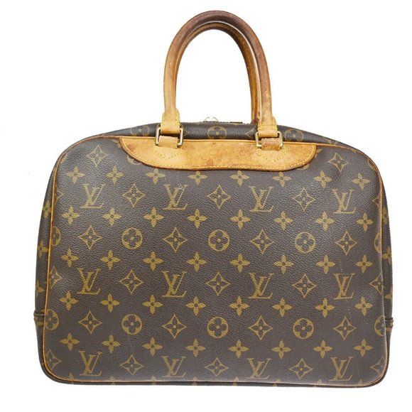 LOUIS VUITTON LV Logo Deauville Hand Bag Monogram Leather Brown - Picture 3 of 15